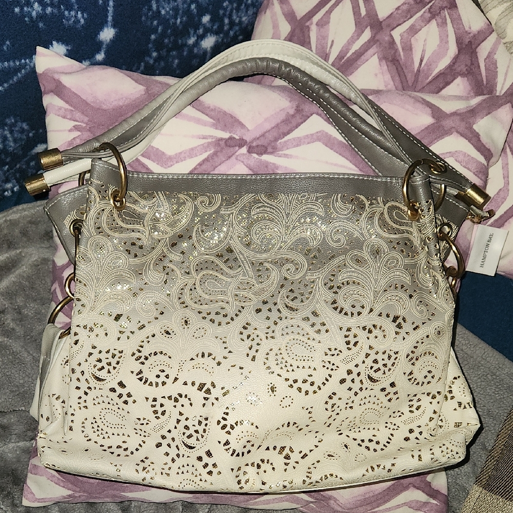 3/$10 Elegant Cream Lace Handbag